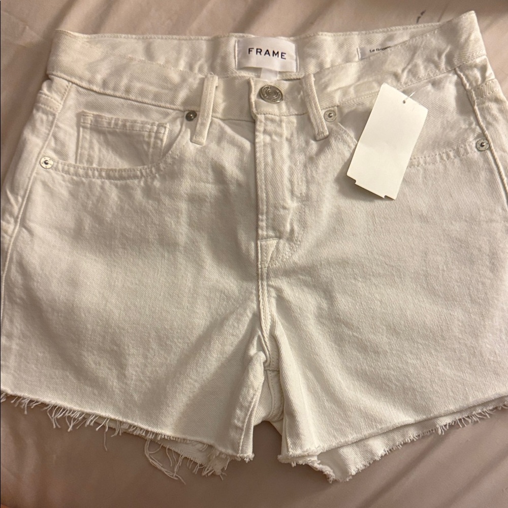 Frame Denim Women's Classic White Jean Shorts